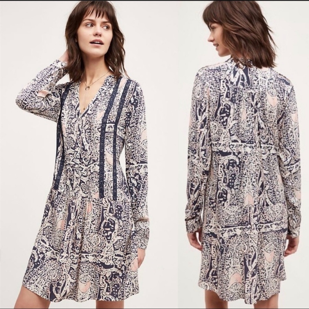 ANTHRO Tiny Caviana paisley shirt dress